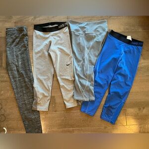Nike Women's Capris in Gray, Light Gray, and Blue